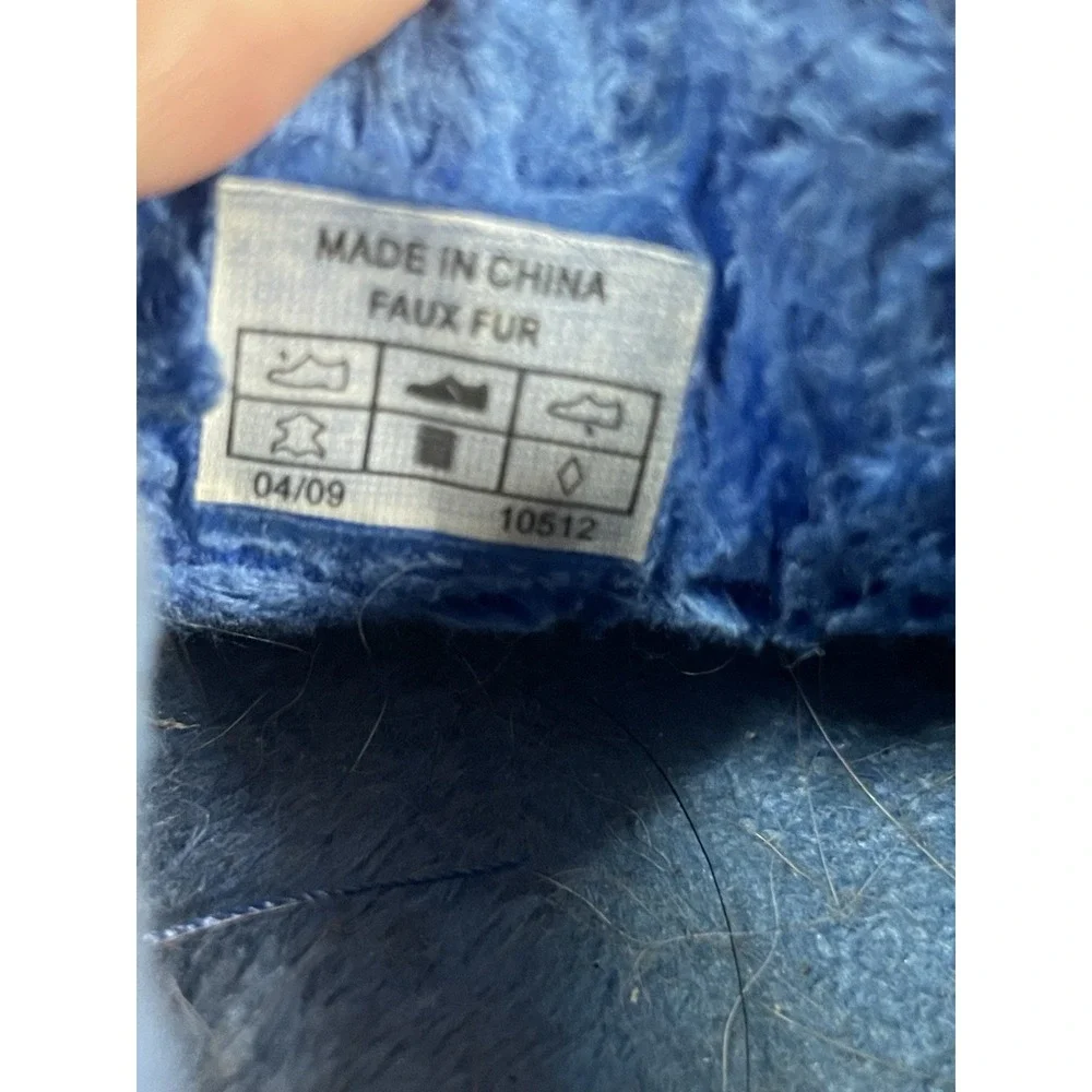 Crocs Suede Dawson Childrens Clog Suede Faux Fur Lining Size‎ 8 Blue Slip On